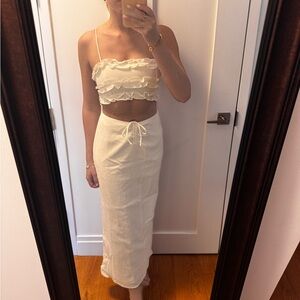 Sabo Skirt white top and skirt set